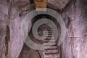 Old underground Soviet military bunker under fortification.