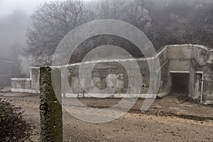 Old underground Soviet military bunker under fortification.