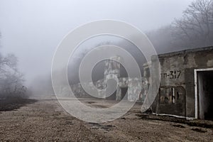 Old underground Soviet military bunker under fortification.