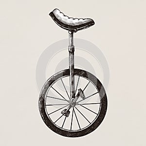 Old unicycle vintage style illustration