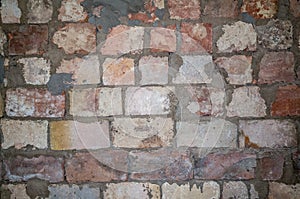 Old unplastered brick wall