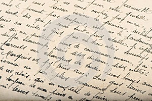 Old unreadable handwritten text paper texture background