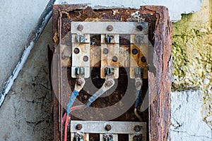 Old unused electric power distribution box