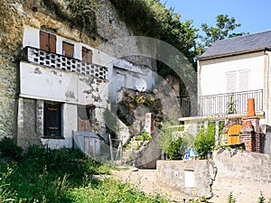 old urban cave houses in Amboise town
