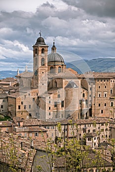 Old Urbino, Italy, Cityscape at Dull Day