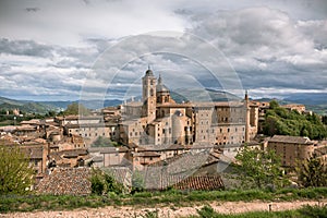 Old Urbino, Italy, Cityscape at Dull Day