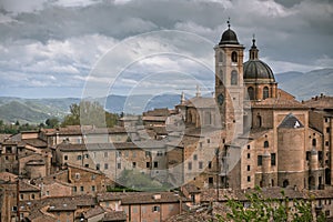 Old Urbino, Italy, Cityscape at Dull Day