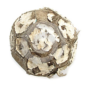 Old used ball for soccer or football