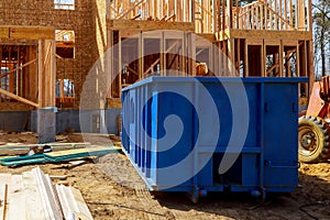 Old and used construction material in the new building construction work site