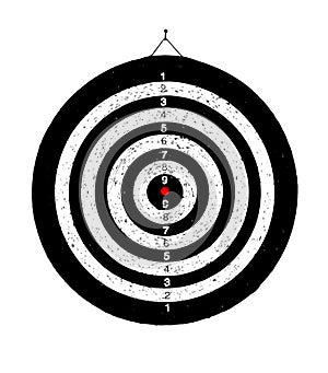 Isolated old used dartboard