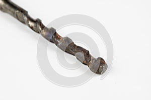 Old used drill bits for concrete. Damaged tools for construction