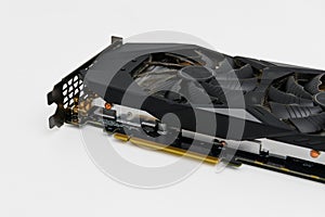 Old used graphic card processing unit GPU computer PCI express isolated