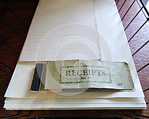 Old used receipt book