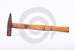 old used Tack hammer on white background tool isolated