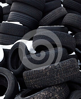 Old used tire covers