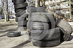 Old used tires