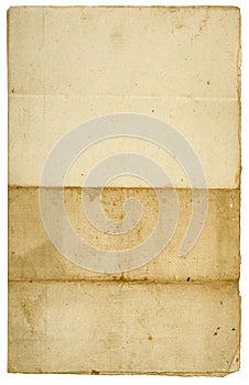 Old used worn paper sheet edges isolated white background