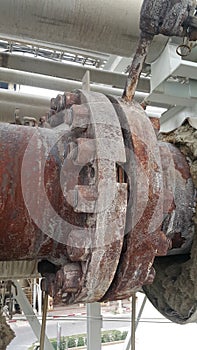 Old valves and rust steel affect from corrosive environment on skin