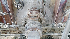 Old valves and rust steel affect from  corrosive environment on skin