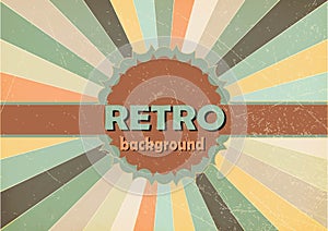 Old vector retro vintage lettering on sun rays background