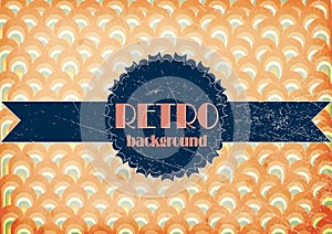 Old vector retro vintage lettering on sun rays background