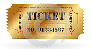 Old Vector vintage paper ticket with number