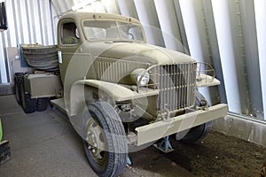 An old vehicle on display at whitehorse.