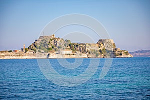 Old Venetian fortress and Hellenic temple at Corfu, Ionian Islands, Greece