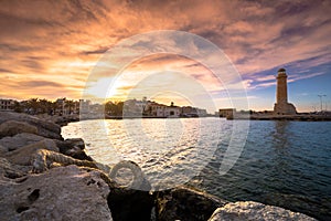 Old Venetian harbor of Rethimno, Crete.