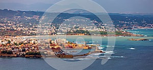 Old Venetian Harbour of Chania with fisihing Boats and Yachts in Crete, Greece. Chania, Crete, Greece. Chania is the second