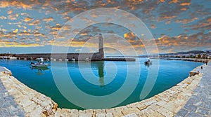 Old Venetian harbour, Rethymno, Crete island, Greece