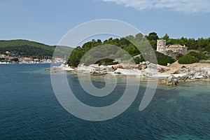 The old Venetian lighthouse of Fiskardo