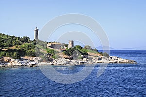Old venetian lighthouse on the island of Kefalonia