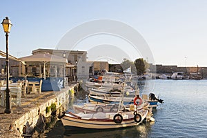 Old Venetian port of Rethymno,Greek island Crete