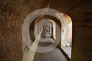 Old and very long corridor