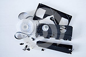 Old VHS tape broken