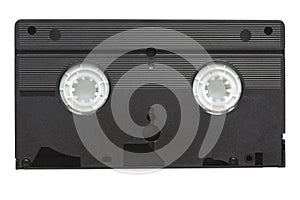 Old VHS video cassette isolated on white