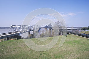 Old Vicksburg Bridge crossing MS River in Vicksburg, MS to Louisiana