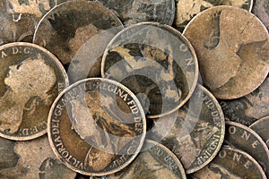 Old Victorian English Pennies