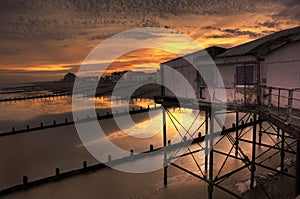 Old Victorian Pier at stunning Sunset