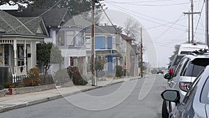 Old victorian style houses, historic Monterey, California. Colonial architecture