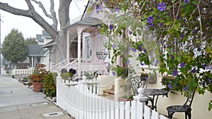 Old victorian style houses, historic Monterey, California. Colonial architecture