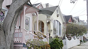 Old victorian style houses, historic Monterey, California. Colonial architecture