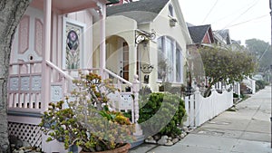 Old victorian style houses, historic Monterey, California. Colonial architecture