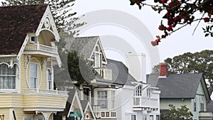 Old victorian style houses, historic Monterey, California. Colonial architecture