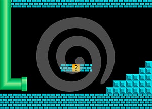 Old video game. retro style Background. Vector illustration.