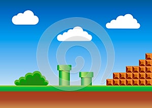 Old video game. retro style Background. Vector illustration.