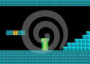 Old video game. retro style Background. Vector illustration.