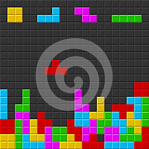 Old Video Game Square Background. Vector