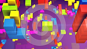 Old video game square tetris